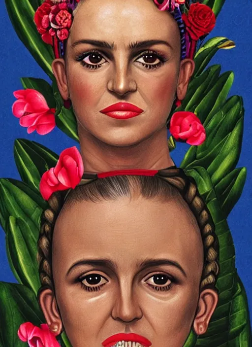 Prompt: Britney Spears in Frida Kahlo style