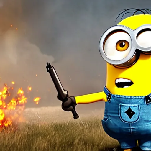 Image similar to battlefield cover art replaced with minions