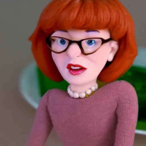 Image similar to claymation velma in the style of coralina