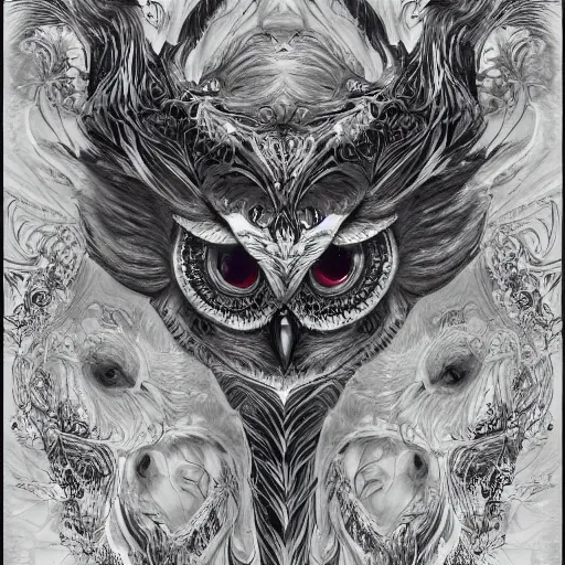 Prompt: the portrait of the absurdly beautiful, graceful, elegant, sophisticated, realistic owl, an ultrafine hyperdetailed illustration by kim jung gi, irakli nadar, intricate linework, bright colors, octopath traveler, final fantasy, unreal engine highly rendered, global illumination, radiant light, detailed and intricate environment