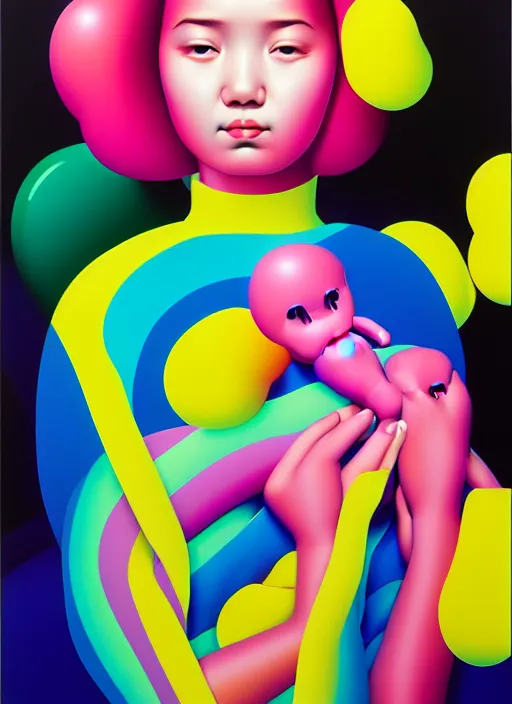 Image similar to cute girl by shusei nagaoka, kaws, david rudnick, airbrush on canvas, pastell colours, cell shaded, 8 k