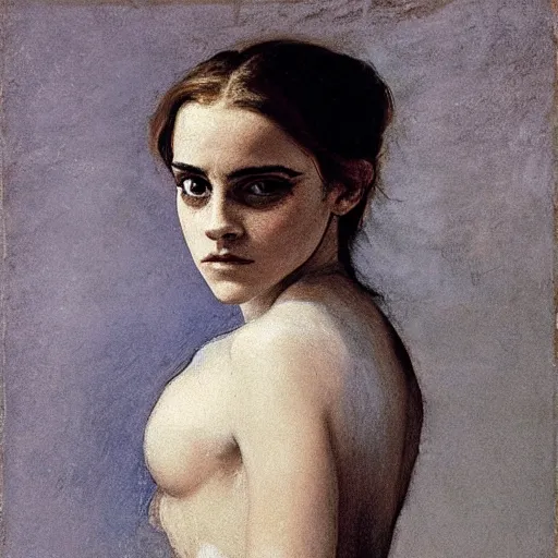 Image similar to Emma Watson by Gustave Courbet