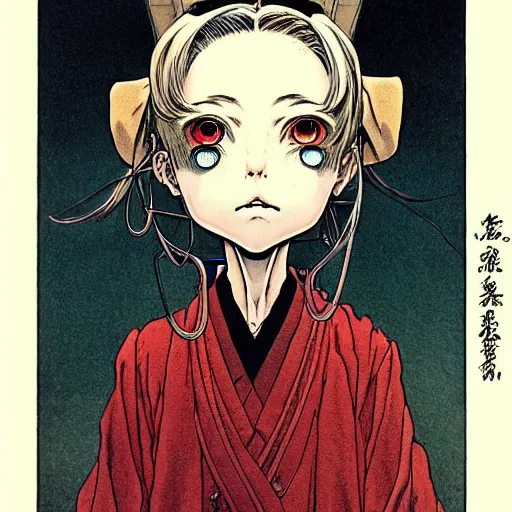 Image similar to prompt : portrait alchemist painted in miyazaki color style drawn by katsuhiro otomo and takato yamamoto, inspired by fables, china doll face, smooth face feature, intricate oil painting, high detail, sharp high detail, manga and anime 2 0 0 0