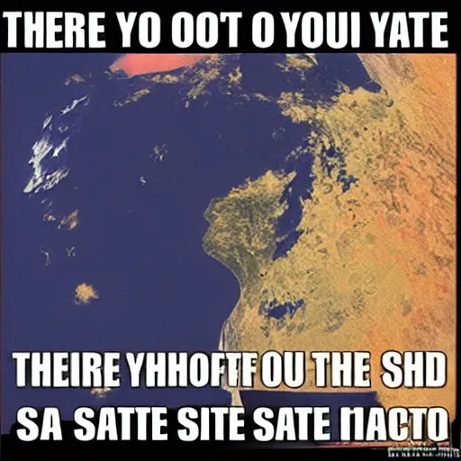 Image similar to There are shit of you from up side of a satelite