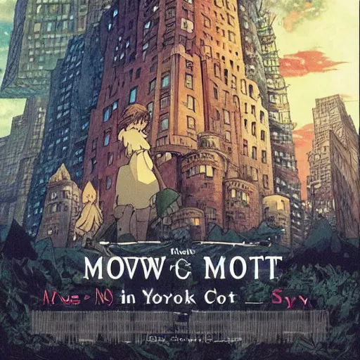 Prompt: “ howl ’ s moving castle in new york city ”