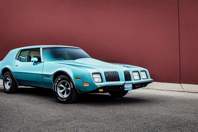 Prompt: 1975 Pontiac Firebird shooting brake, XF IQ4, 150MP, 50mm, F1.4, ISO 200, 1/160s, natural light, Adobe Photoshop, Adobe Lightroom, photolab, Affinity Photo, PhotoDirector 365