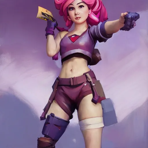 Image similar to greg manchess portrait painting of sakura from fortnite as overwatch character, medium shot, asymmetrical, profile picture, organic painting, sunny day, matte painting, bold shapes, hard edges, street art, trending on artstation, by huang guangjian, gil elvgren, ruan jia, greg rutkowski, gaston bussiere