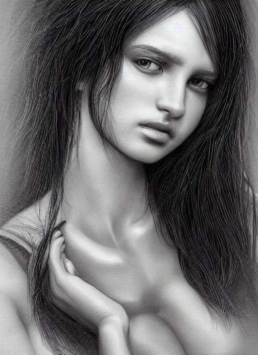 Image similar to portrait of the most beautiful woman in the world, intricate, elegant, highly detailed, photorealistic, trending on artstation, digital art