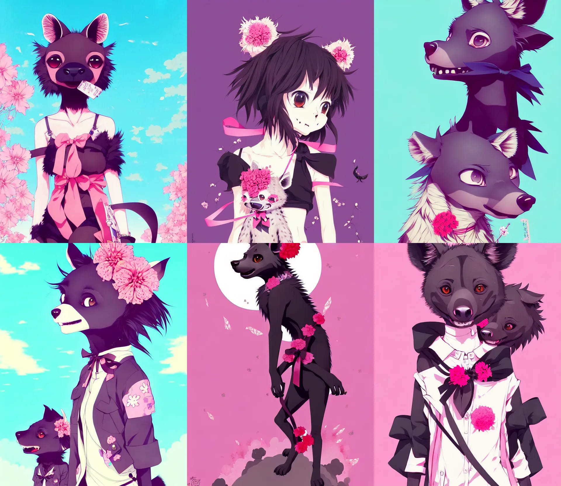 Female mouse furry, cute anime profile picture, wear