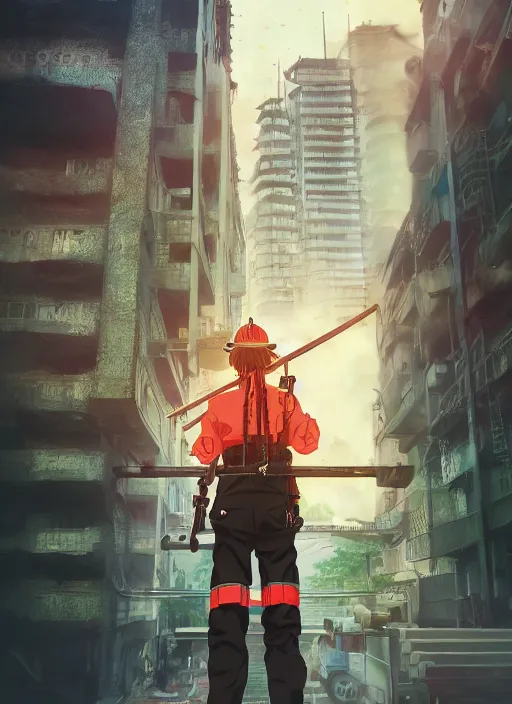 Image similar to Realistic Ogun from Fire Force/Enen no Shouboutai, city background, artistic pose, light atmosphere, cinematic shot, intricate, ornate, photorealistic, ultra detailed, realistic, 100mm, photography, octane, high definition, depth of field, bokeh, 8k, artstation