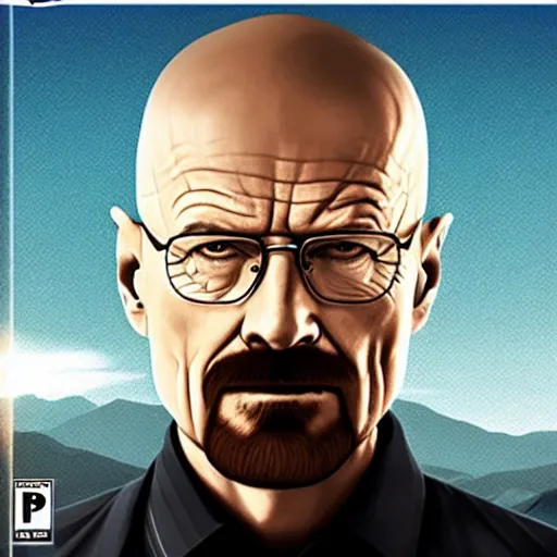 Prompt: Walter White on the cover of a PS4 game