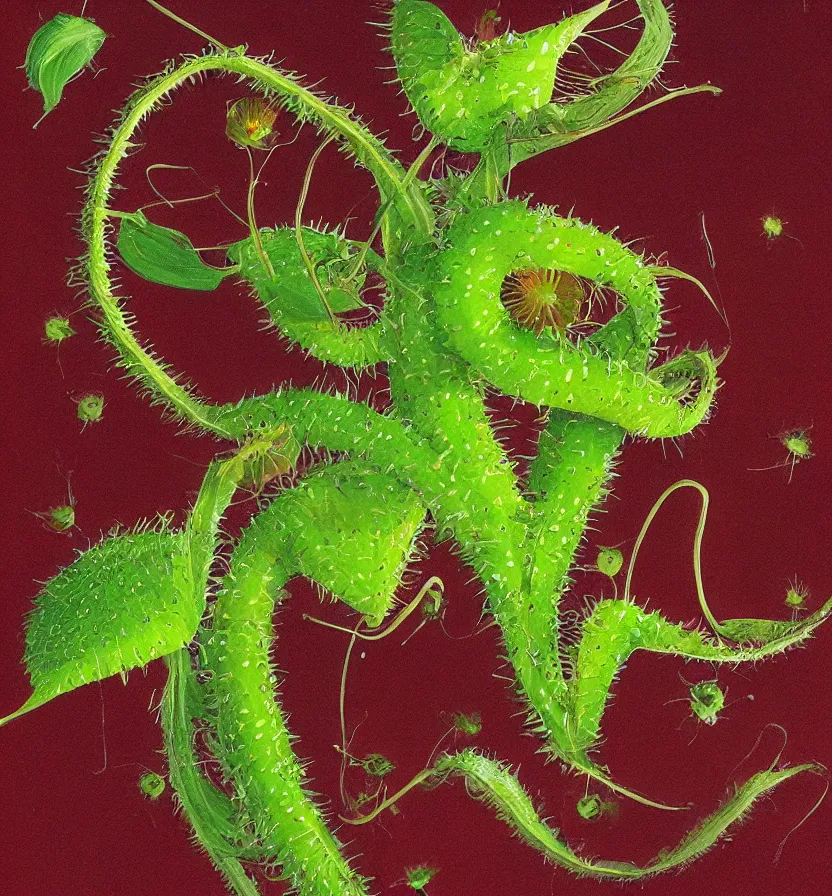 Image similar to a beautiful portrait of a venus flytrap with the shape of Oakley
