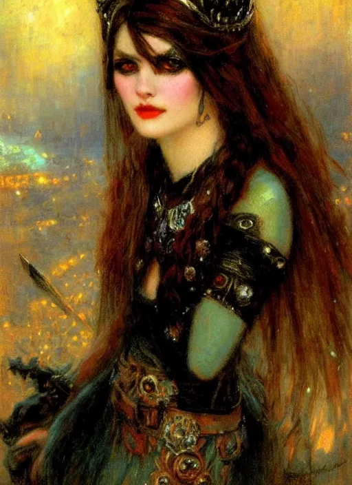 Image similar to gothic princess portrait. by gaston bussiere