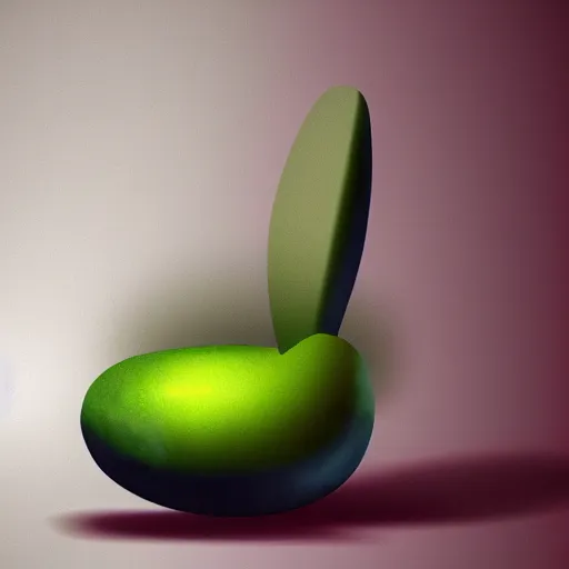 Image similar to digital painting of an armchair in the shape of an avocado cinematic lightning 4k award winning artstation