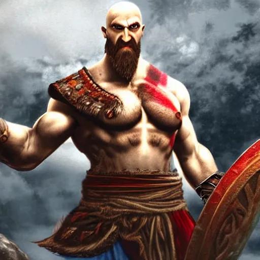 Image similar to Kratos in Norse Mythology