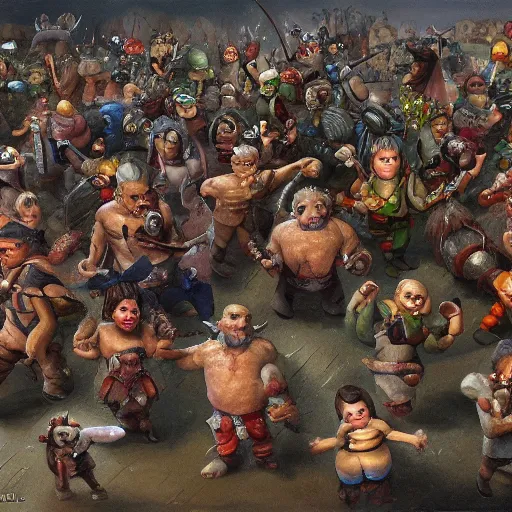 Image similar to a whole bunch of little tiny people, by gerard brom