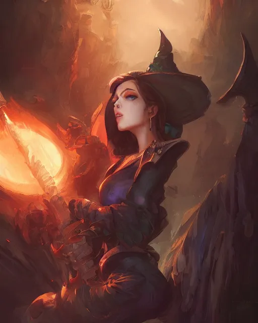 Image similar to a beautiful witch paladin by Stanley Artgerm Lau, WLOP, Rossdraws, frank frazetta, Andrei Riabovitchev, Marc Simonetti, tranding on artstation