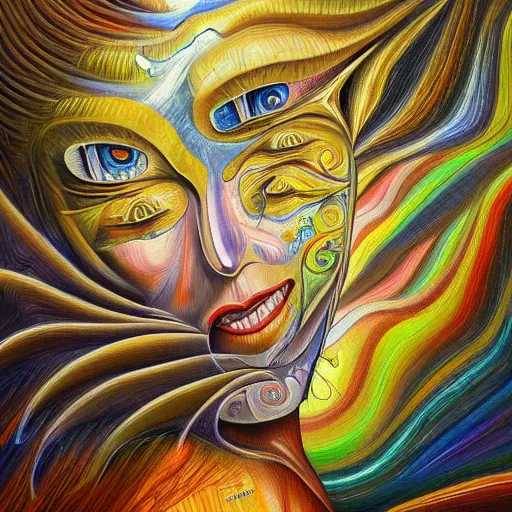 Image similar to psychosis in oil paint, surrealist intricate highly detailed at, astral ethereal, trending on art station, masterpiece, visionary art