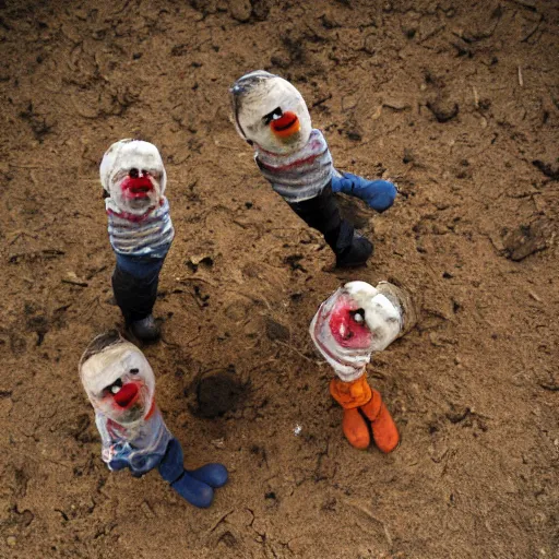 Image similar to dirt - covered night clowns