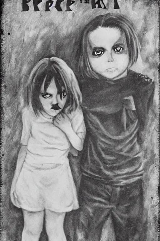 Image similar to black eyed kids, creepy