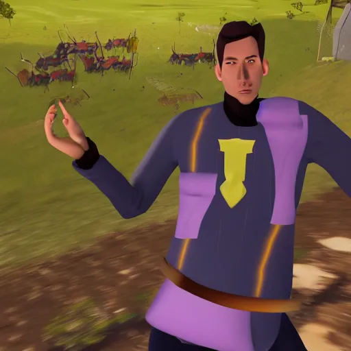 Image similar to jerma in totally accurate battle simulator, screenshot from the game, HD