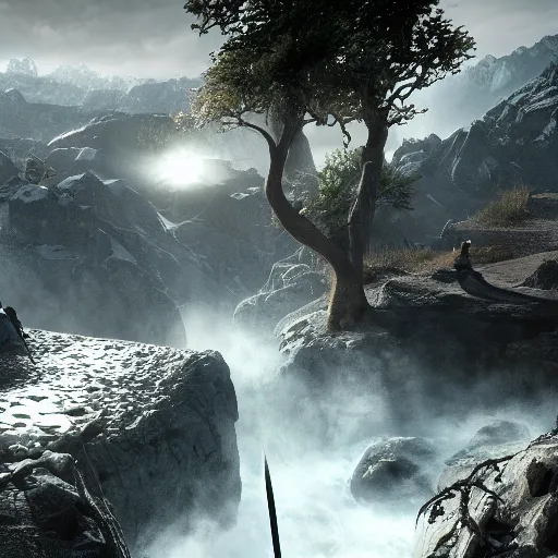 Prompt: lord of the rings, unreal engine, dramatic lighting