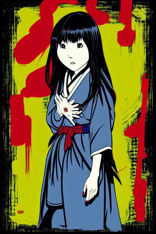 Image similar to sadako out from billboard!!! pop art, pixel, bioshock, gta chinatown, artgerm, richard hamilton, mimmo rottela, julian opie, aya takano