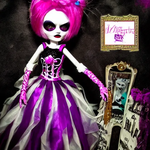 Image similar to monster high haunt couture doll, photography, hd, award winning photo.