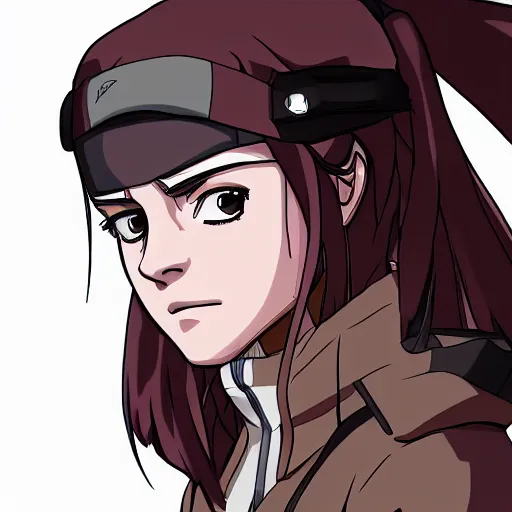 Image similar to emma watson in the style of naruto, fan art