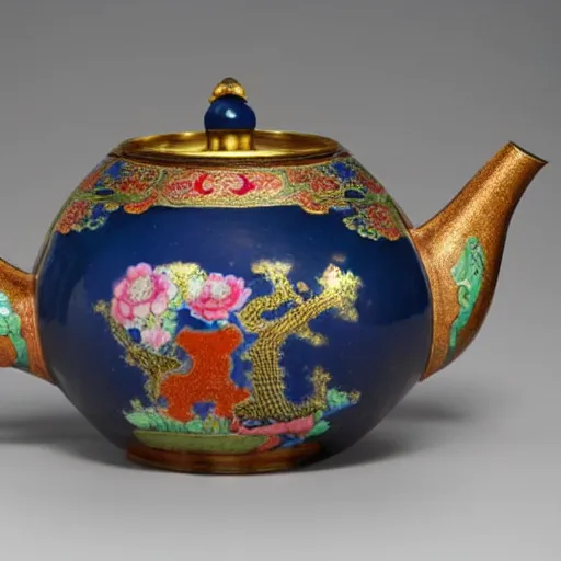 Prompt: Beautiful Chinese Teapot; from 19th Century CE. Hermitage Museum