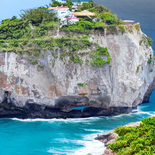 Image similar to photo of a spanish galleon in front of a jamaican shoreline cliff with a cave