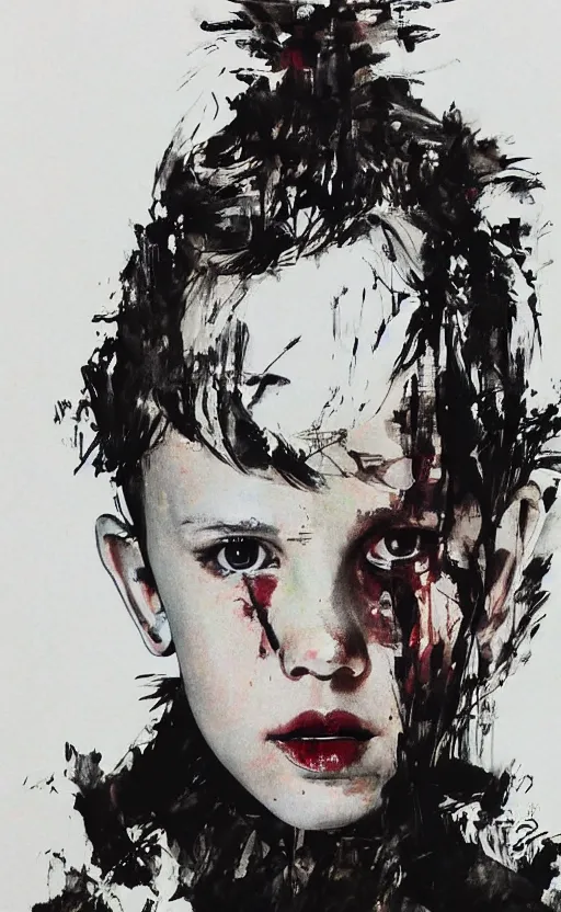 Image similar to Portrait of Millie Bobby Brown by Yoji Shinkawa