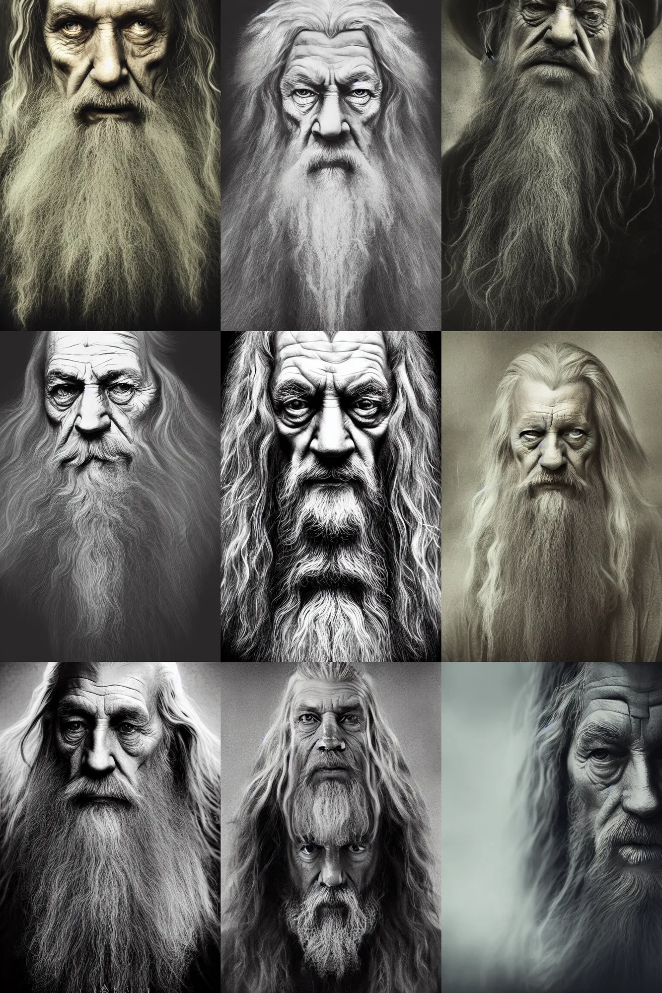 Prompt: an intricate portrait of gandalf , lord of the rings, beautiful background, by lee jeffries, trending on ArtStation