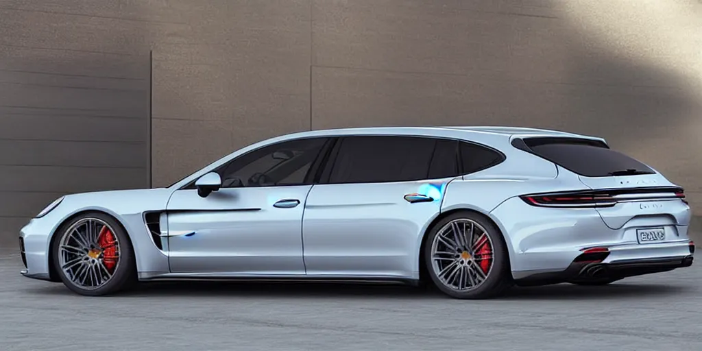 Image similar to “2021 Porsche Panamera Minivan, ultra realistic, 4K, high detail”