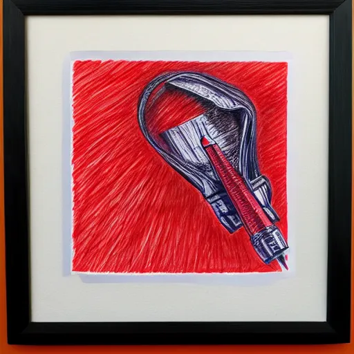 Image similar to red ballpoint pen drawing outsider art