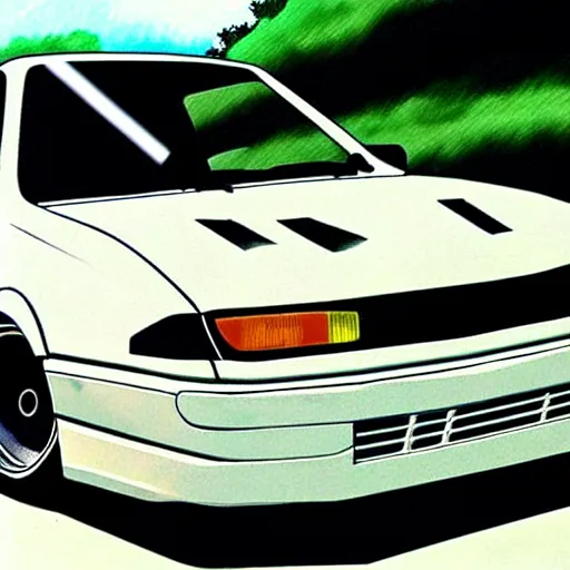 Image similar to fiat punto initial d, anime art