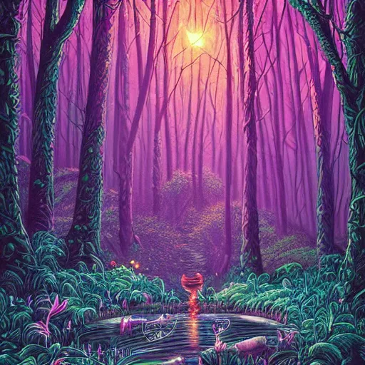 Image similar to Magical fairy forest by Dan Mumford