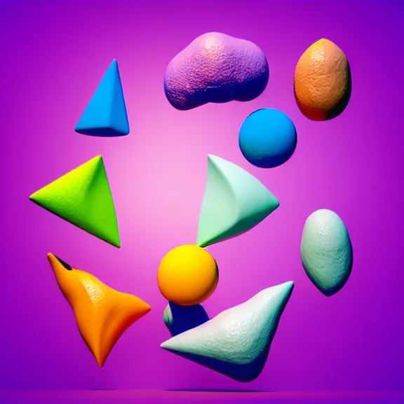 Image similar to A highly detailed 3d render of several pastel colored liquid viscuous objects are melting together as a clay in a geometric shape with detailed shadow. Geometric shaped. detailed shading, vray octane, redshift. ray tracing. micro details, Hyper detailed, 8K3d, Trending on Artstation. rendered in cinema4d, Hyper realism.