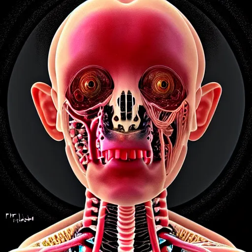 Image similar to an evolved human with new organs to thrive in the future ( body horror ), award winning digital art by philip hood