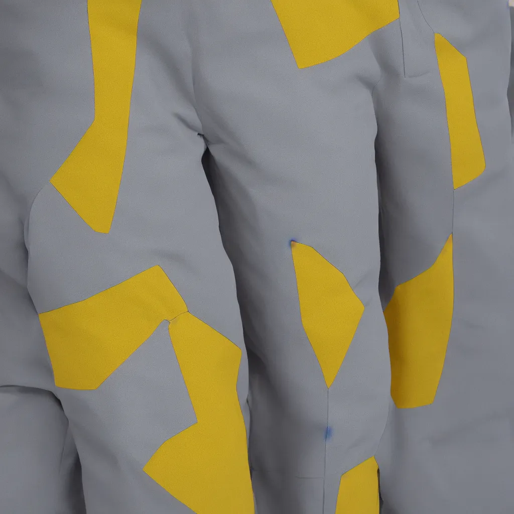 Image similar to 3 dimensional solid large fragments of solid oil pant, colours cream naples yellow and blue - grey