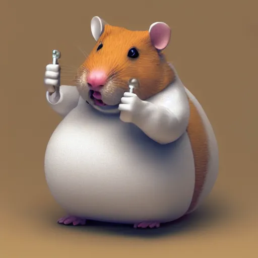 Image similar to fatty anthropomorphic hamster, 3 d render