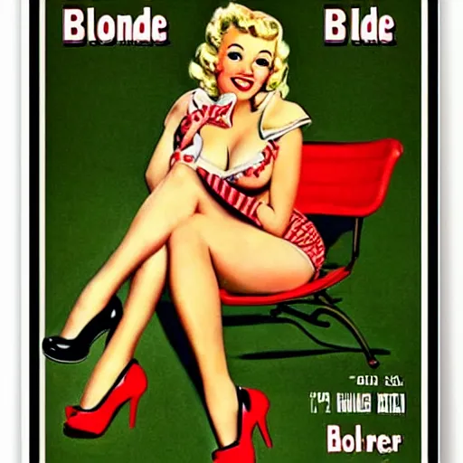 Image similar to blonde girl pin-up poster vintage