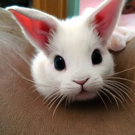 Image similar to half bunny, half cat, baby animal, cute, adorable