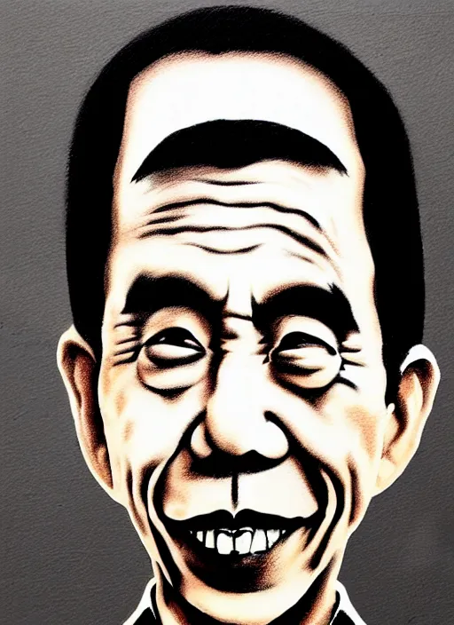 Prompt: a portrait of jokowi, fine - face, by basuki abdullah and raden saleh, banksy and kentaro miura style, trending on art station