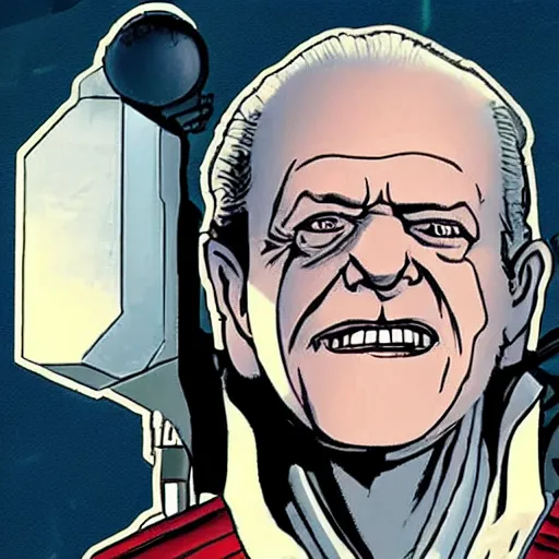 Prompt: Wipe Palpatine on the shoulders