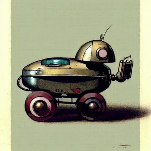 Image similar to ( ( ( ( ( 1 9 5 0 s retro future android robot fat robot mouse wagon. muted colors., ) ) ) ) ) by jean - baptiste monge,!!!!!!!!!!!!!!!!!!!!!!!!!