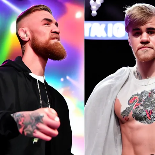 Image similar to justin bieber vs conor mcgregor