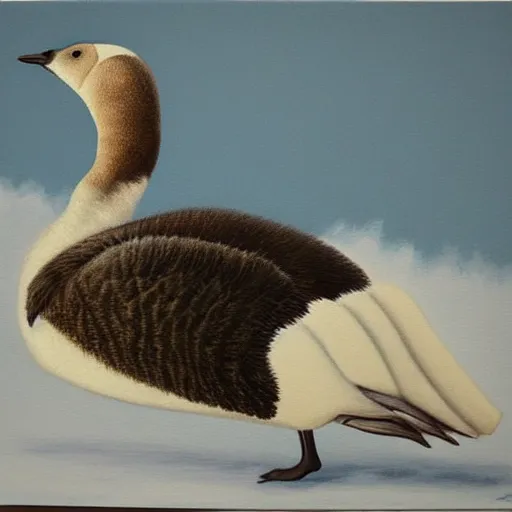 Image similar to “ detailed painting of a canada goose on a white background, very realistic ”