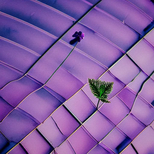 Image similar to closeup photo of lone purple petal flying above a city, aerial view, shallow depth of field, cinematic, 8 0 mm, f 1. 8