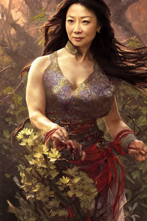 Prompt: ming - na wen portrait, wuxia, fantasy, elegant, intricate, by stanley artgerm lau, greg rutkowski, thomas kindkade, alphonse mucha, loish, norman rockwell